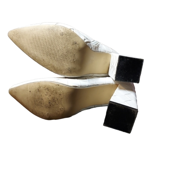 She & In size 39 (8) block heels faux Leather woven look white - Picture 6 of 16